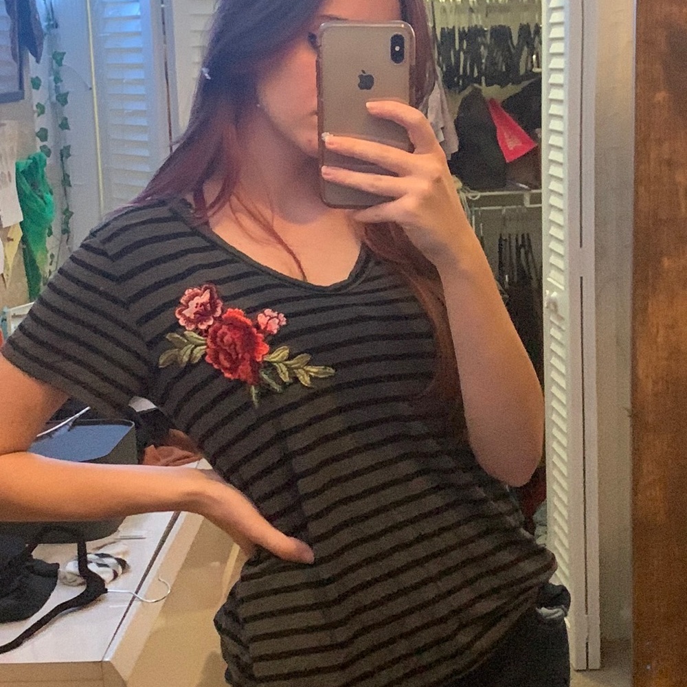 Soft grey rose blouse